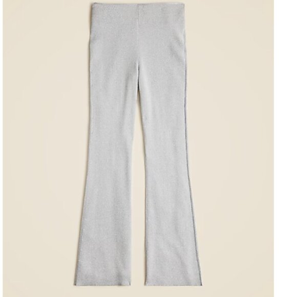 J.Crew grey–silver sparkly metallic cropped sweater pants lightweight NWT XXL - Picture 2 of 4